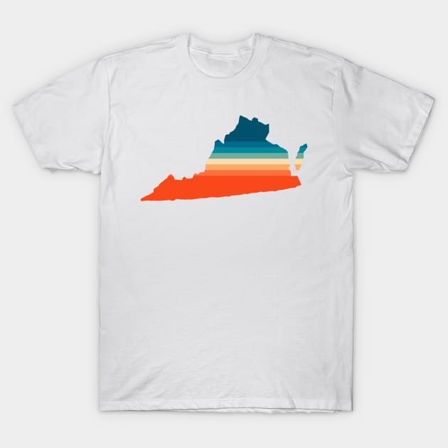 Virginia State Retro Map T-Shirt by n23tees